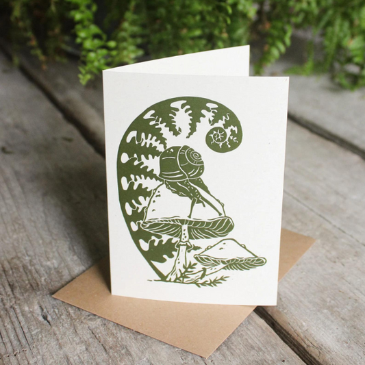 Fern and Snail Greeting Card