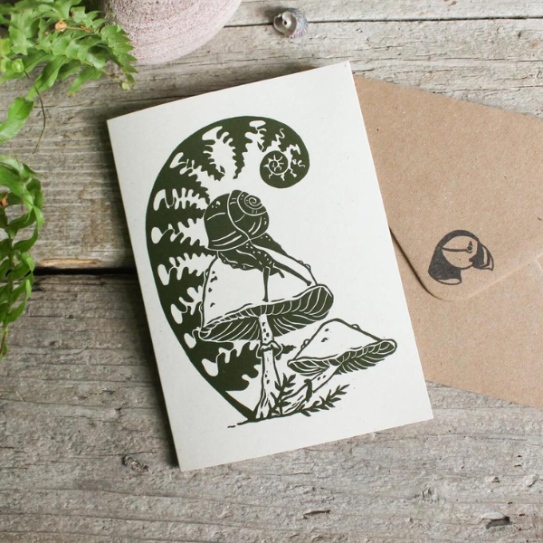 Fern and Snail Greeting Card