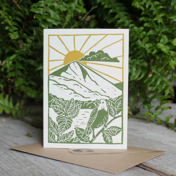 Mountain and Sun Greeting Card