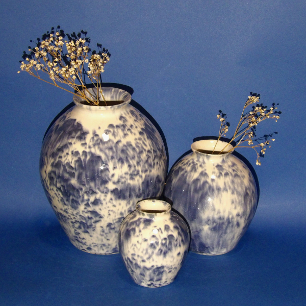 Blue Speckled Vase Medium